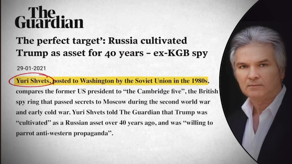 A former KGB major, Yuri Shvets, who was posted in Washington in the 1980s, has accused Trump of being identified as a Russian asset 40 years ago.