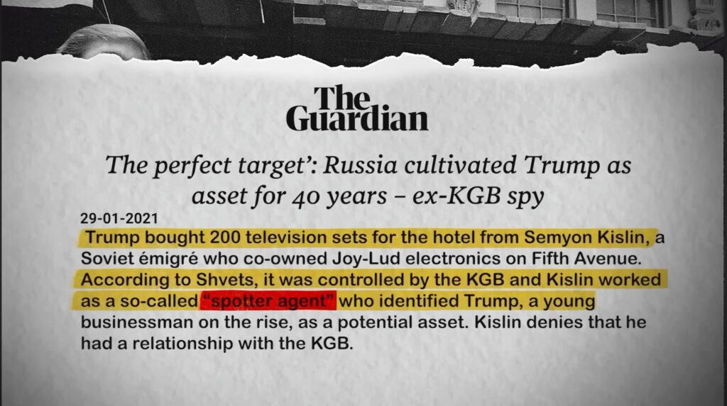 A former KGB major, Yuri Shvets, who was posted in Washington in the 1980s, has accused Trump of being identified as a Russian asset 40 years ago.