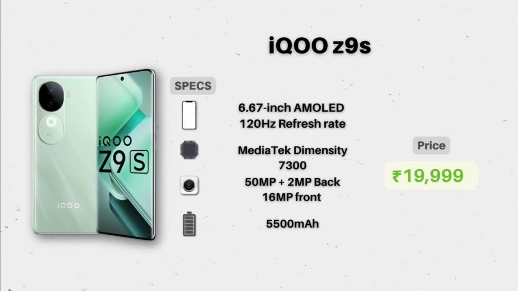  the **iQOO Z9s**. This phone is interesting in terms of both design and performance. 