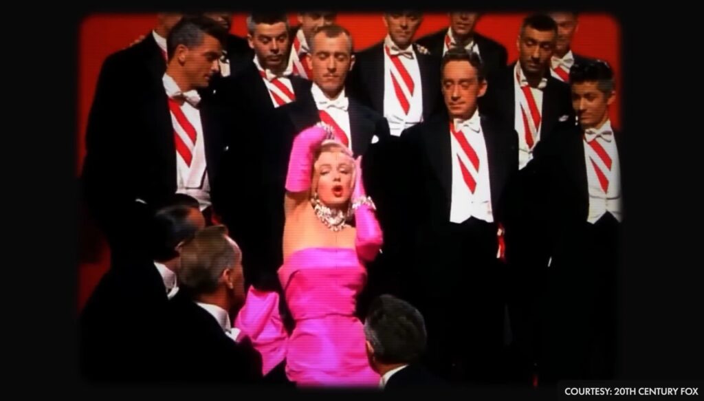  diamonds started appearing prominently in films and songs. In the 1953 film Gentlemen Prefer Blondes, the iconic actress Marilyn Monroe performed the famous song "Diamonds Are a Girl's Best Friend"