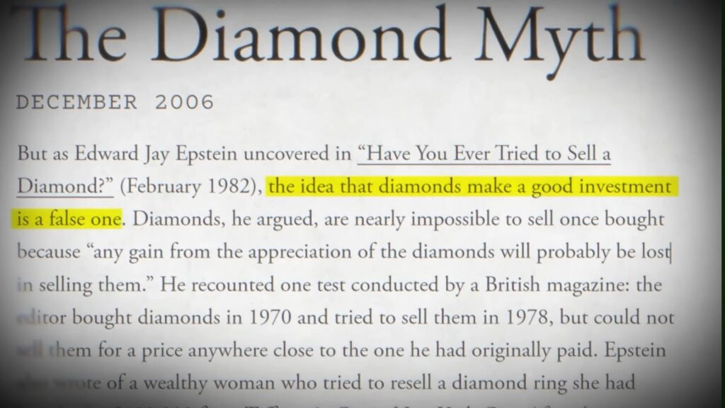 The False Belief About Diamonds as an Investment