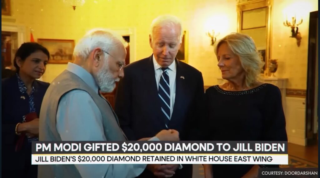 In June 2023, Indian Prime Minister Narendra Modi gifted US First Lady Jill Biden a 7.5-carat lab-grown diamond from Surat, India.