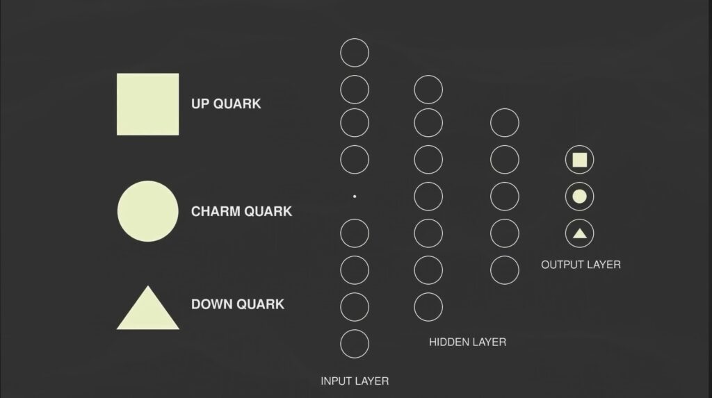  the scientists input the wave functions of up, down, and charm quarks into the AI and analyzed the proton collision data.