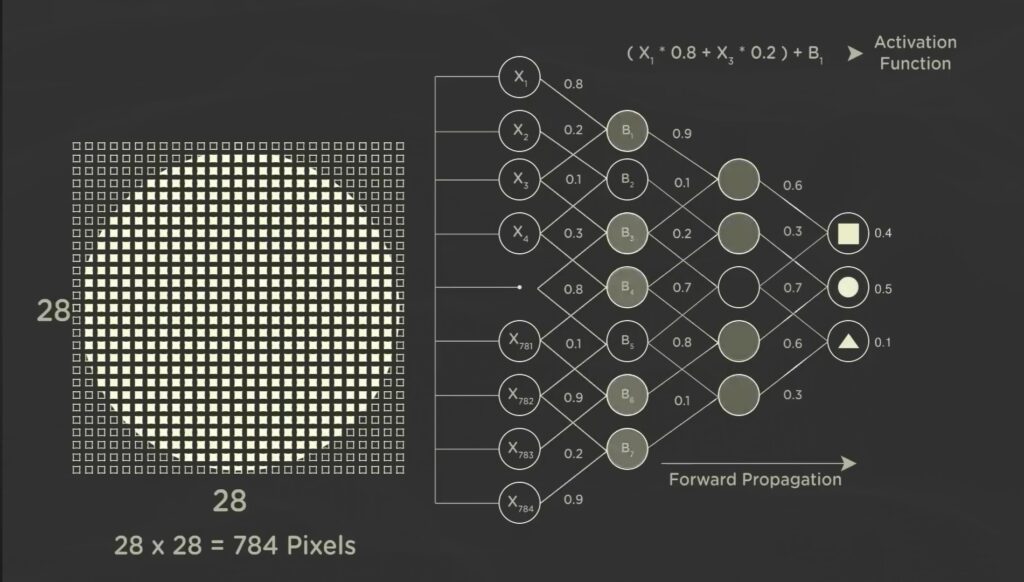 This entire process is known as forward propagation.